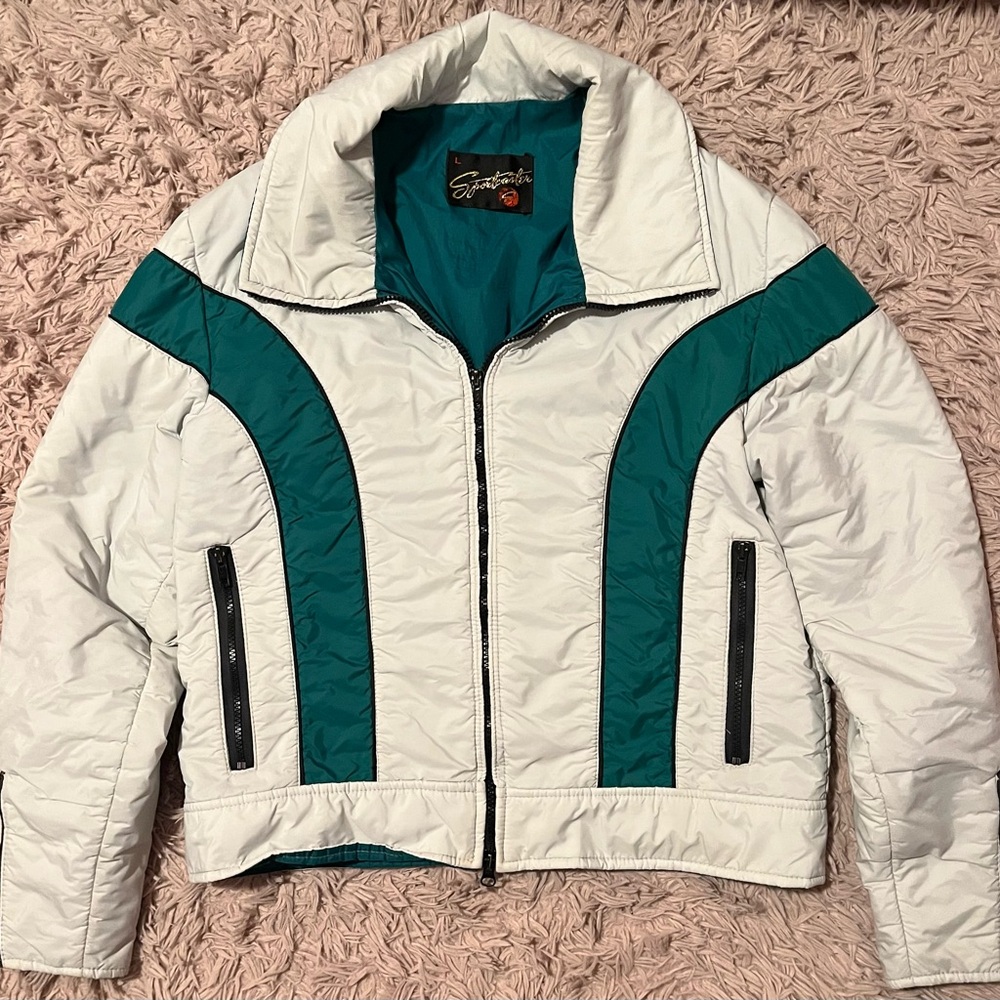 Scully White and Teal Ski Jacket